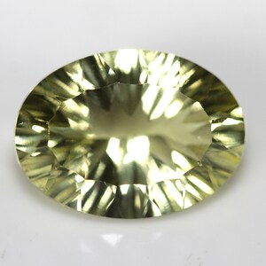 10.46 Carats Natural Lemon Quartz Faceted 18x13 MM Oval Shape. Concave Cut. Loos Gemstone. image 3