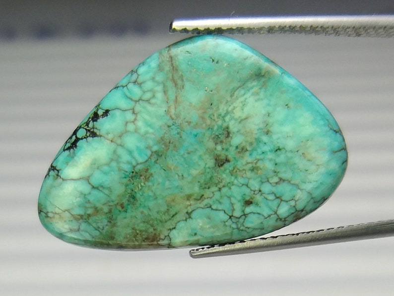 Top Quality Loose Gemstone. Jewelry Making Price Per Piece Fancy Shape 29x19x3 MM 13.16 Carat Natural Tibetan Turquoise Cabochon