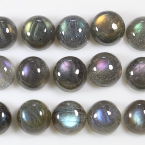 Natural Labradorite Round Cabochons. 7 To 9 MM Size. SELECT Multi/Blue/Purple Color. Price Per Piece. Top Quality Labradorite Cabochon.
