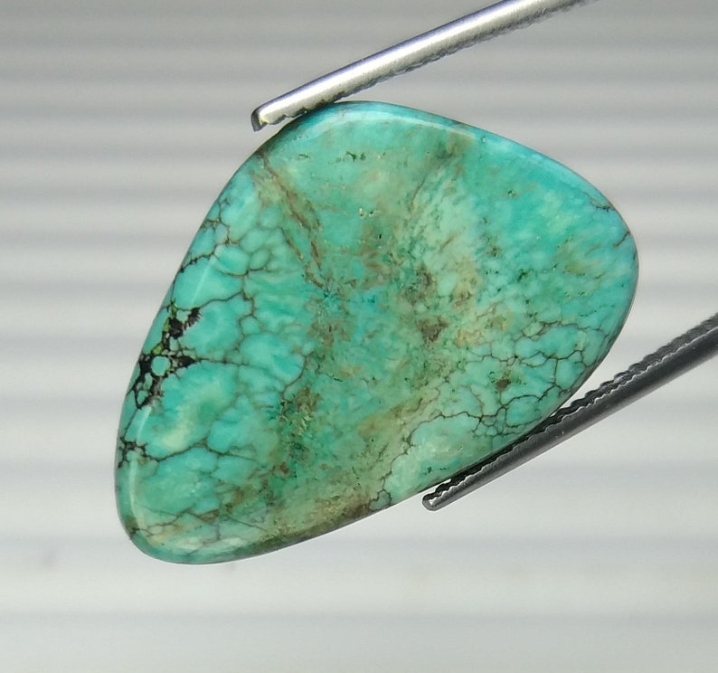 Top Quality Loose Gemstone. Jewelry Making Price Per Piece Fancy Shape 29x19x3 MM 13.16 Carat Natural Tibetan Turquoise Cabochon