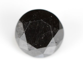 2.16 Carat Black Diamond Round Faceted. 7.5x7.5 MM Round Shape. Black Color. Calibrated Size . Nicely Faceted. Loose Gemstone.