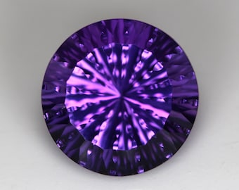 Helix Cut Amethyst Stone, Purple/Pink Round Gem (8-12 MM)