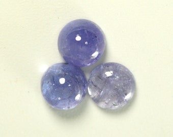 Blue Tanzanite Cabochon Lot, 5mm Round Gemstones (1.88 Carats)