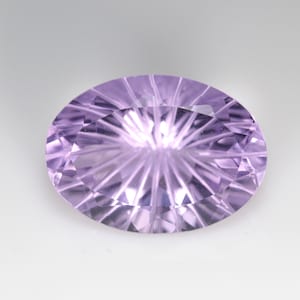 Oval Pink Amethyst Gemstone, Concave Faceted Carving (8x6 to 14x10 MM)