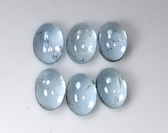 Natural Aquamarine Cabochon 7x5 MM Oval Shape. 5 Pieces Lot. Calibrated Stone Loos Gemstone.
