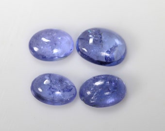 Set van 2,67 karaat tanzaniet cabochons, blauwe ovale edelstenen (4 stuks)