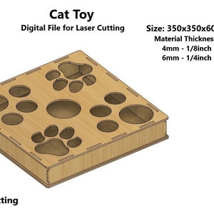 Jouet pour chat - fichier de découpe laser fichier svg dxf - jeu en bois pour animaux de compagnie