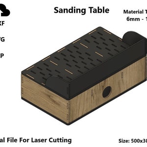 Sanding Table - Laser Cut File SVG DXF Vector - Workshop Craft Table