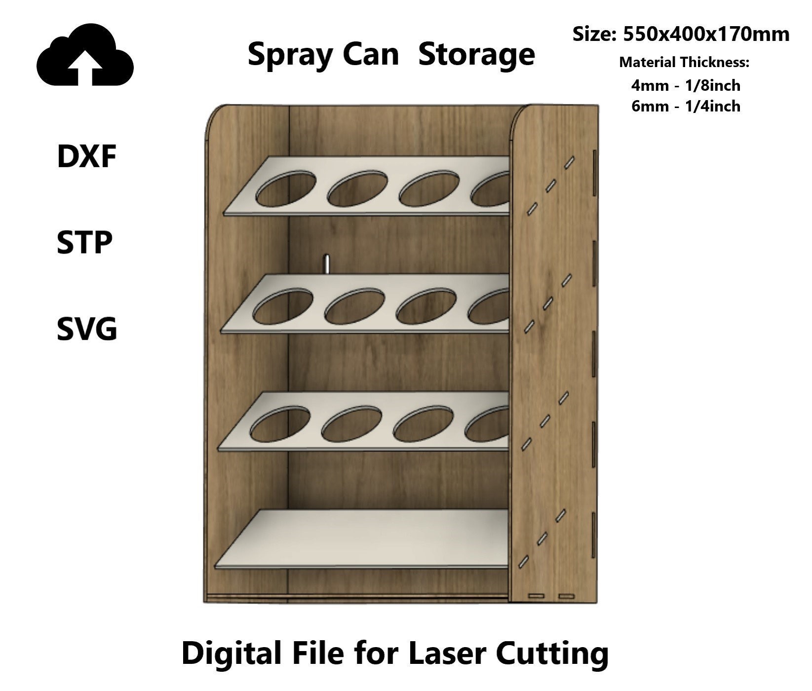 SVG Vertical Citadel Paint Organizer FILE Laser Cutting 