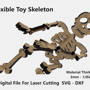 Speelgoedpuzzel skelet - lasergesneden bestand SVG DXF - flexibel speelgoed