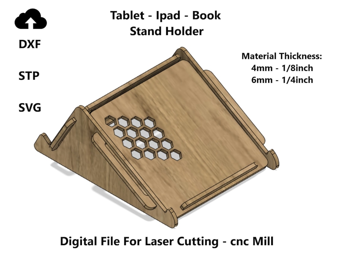 Book Holder iPad Stand Laser Cut File Svg Dxf Vector Etsy