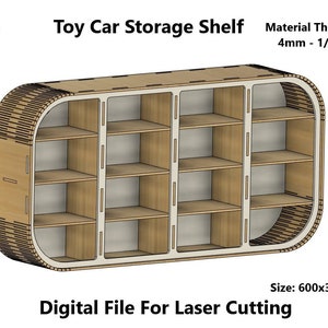 Hot Wheels Cars Display Storage - Laser Cut File Svg Dxf - Toy Car Wall Hang Shelf