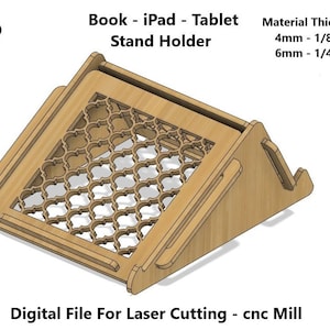 Desktop Organizer Book Stand - Laser Cut File Svg Dxf Vector cut files