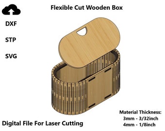 Laser Cut Box with Lid – SVG DXF File, Storage Organizer (Digital Download)