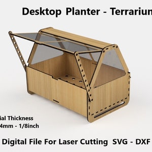 Terrarium plantenbak - lasersnijden digitaal bestand SVG DXF - bureaubladtuin