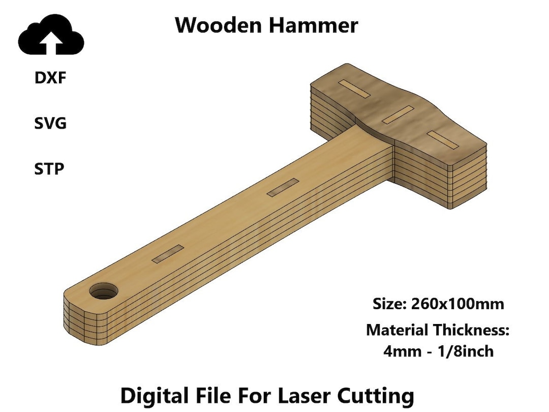 Wooden Hammer Tool - Laser Cut File Dxf Svg Cut Plan Digital Files - Etsy