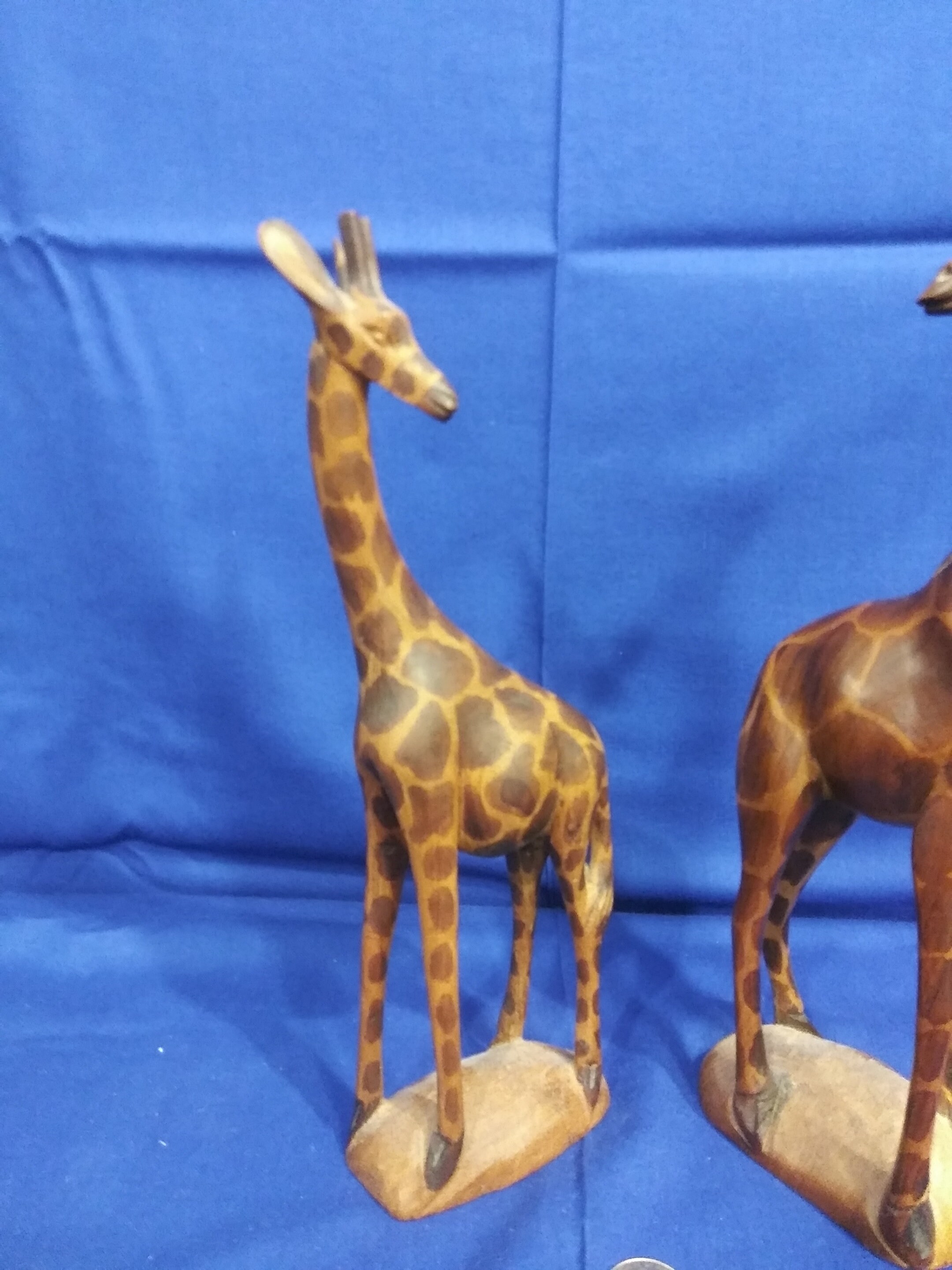 Lot of 2 Hand Carved Wooden Giraffes Hand Carved in Kenya | Etsy