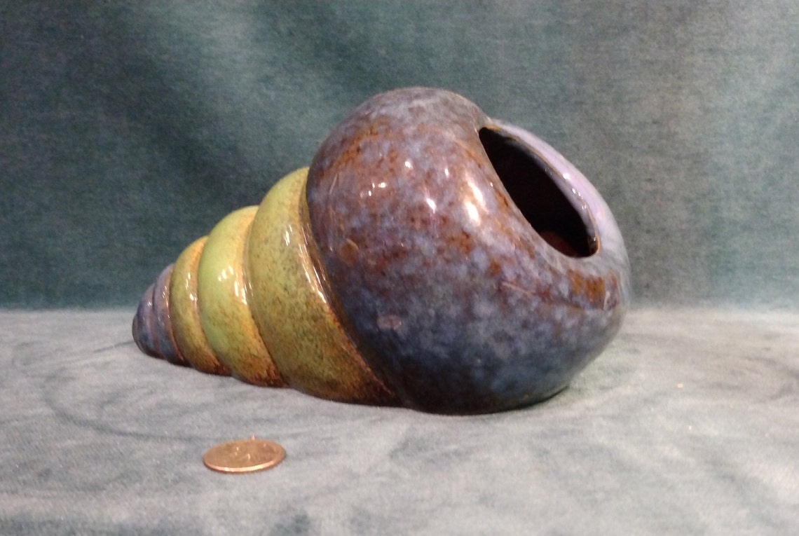 Snail Shell Design Glazed Ceramic Vase Etsy