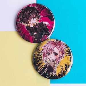 Slow damage Towa and Rei Izumi Pin Badges 2.25&quot;/58mm