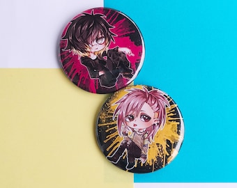 Slow damage Towa and Rei Izumi Pin Badges 2.25"/58mm