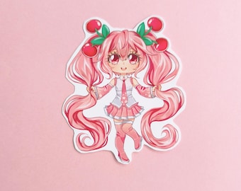 Vocaloid Hatsune Miku Sakura Miku Vinyl Sticker 6x7cm/2.3x2.8in.