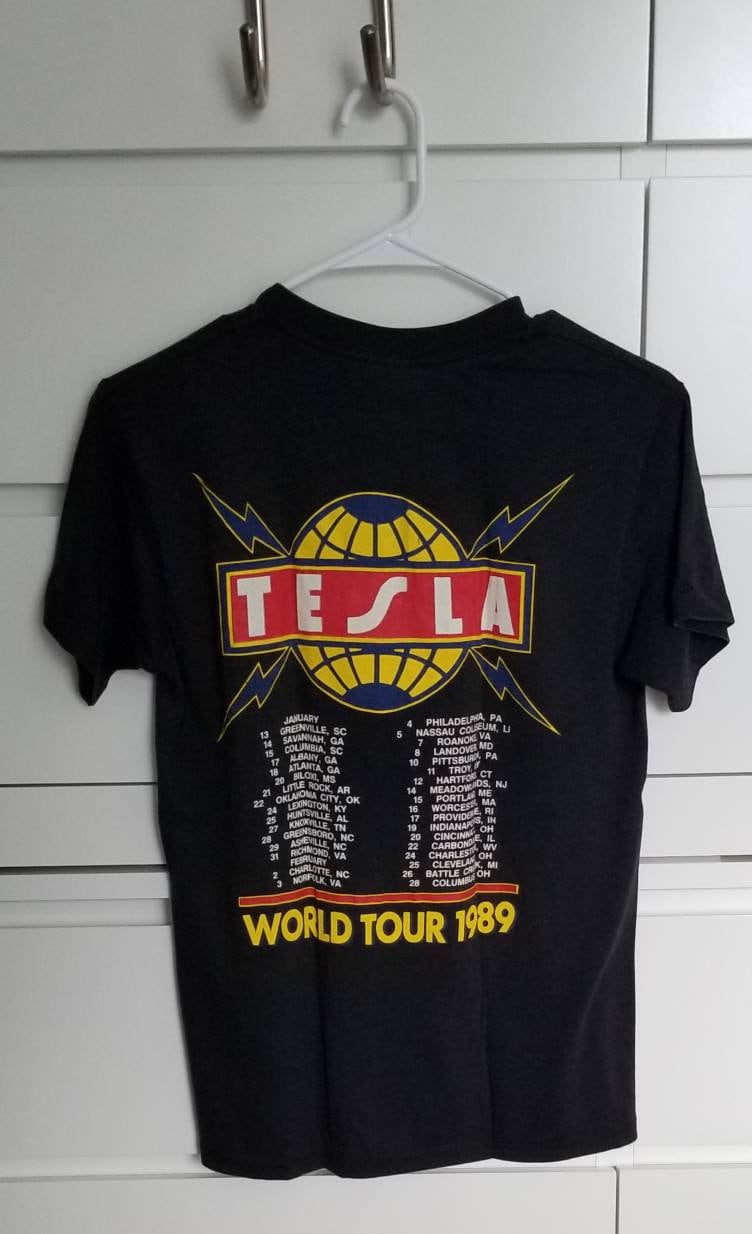 Tesla Ultra Rare 1989 Tour Shirt - Etsy