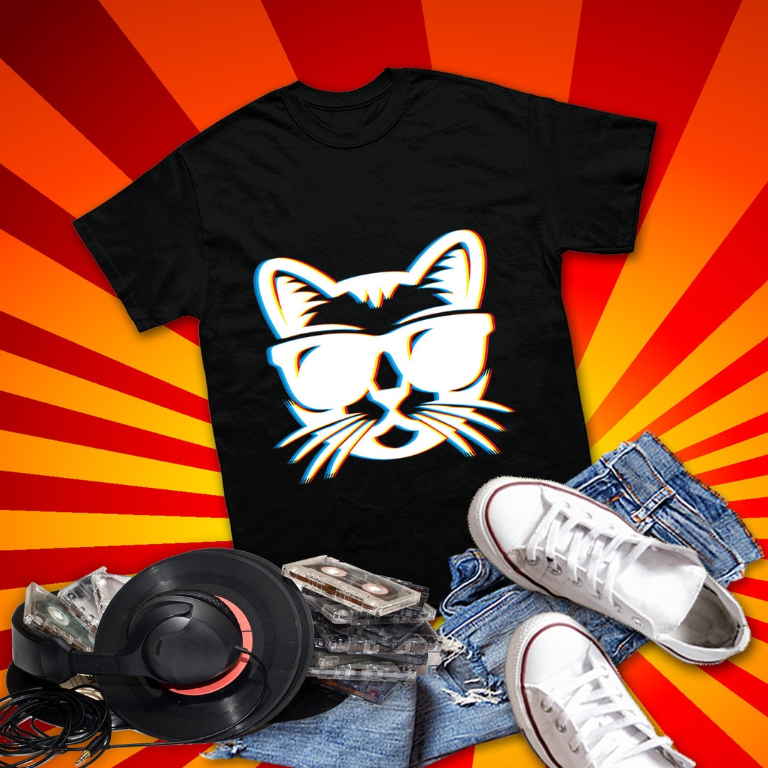 Trippy Rave Cat Shirt Perfect Gift for Djs and Cat Lovers - Etsy