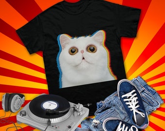 Trippy Rave Cat Shirt for DJs and Ravers | Cool Cat Shirt, Cat T Shirt for Ravers, Techno Shirt, Rave Shirt, Mushroom Shirt, EDM Music Shirt