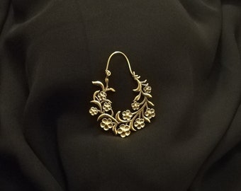 Creole flower earrings