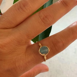 14k gold filled aquamarine ring