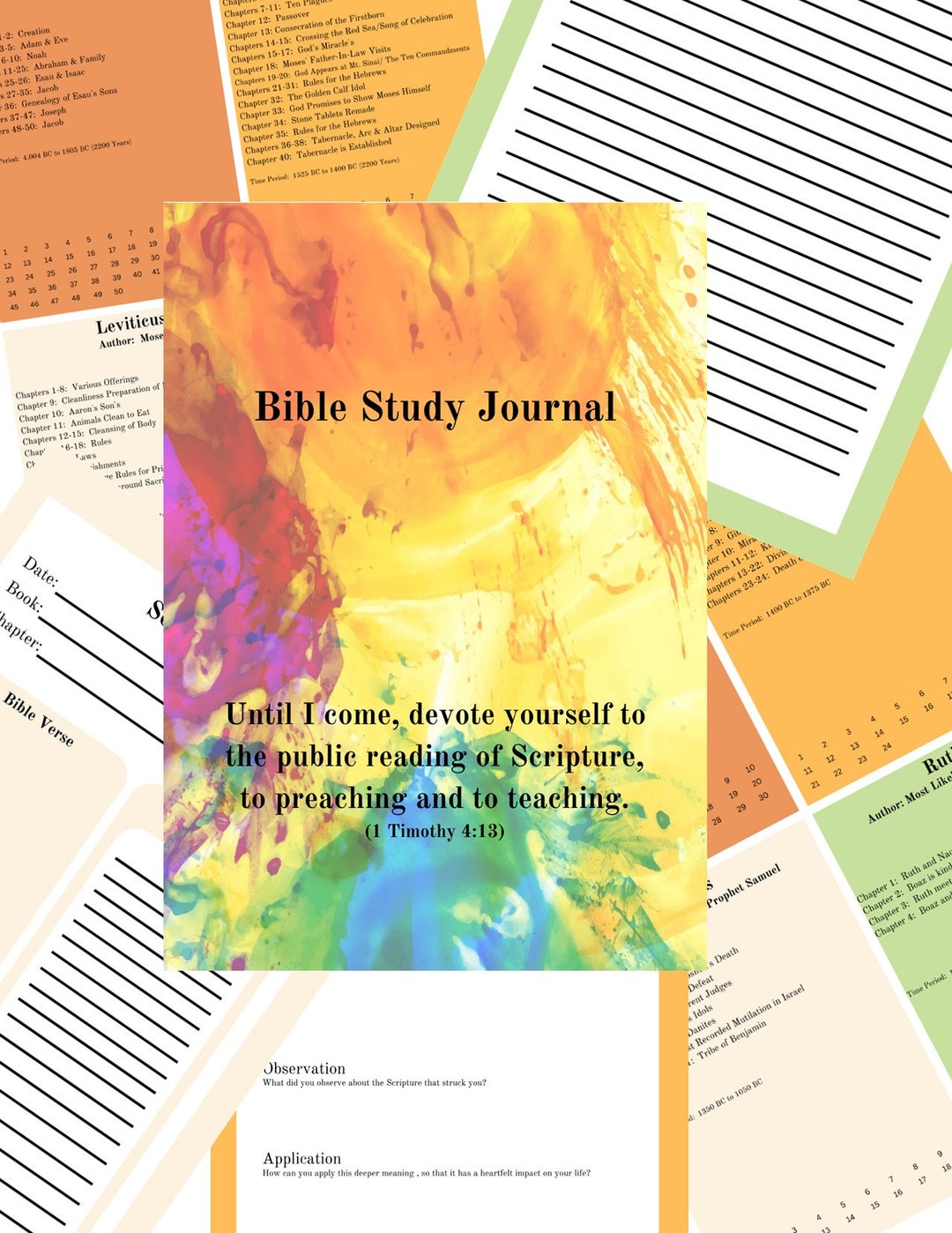 Bible Study Journal Watercolor Printable Digital - Etsy
