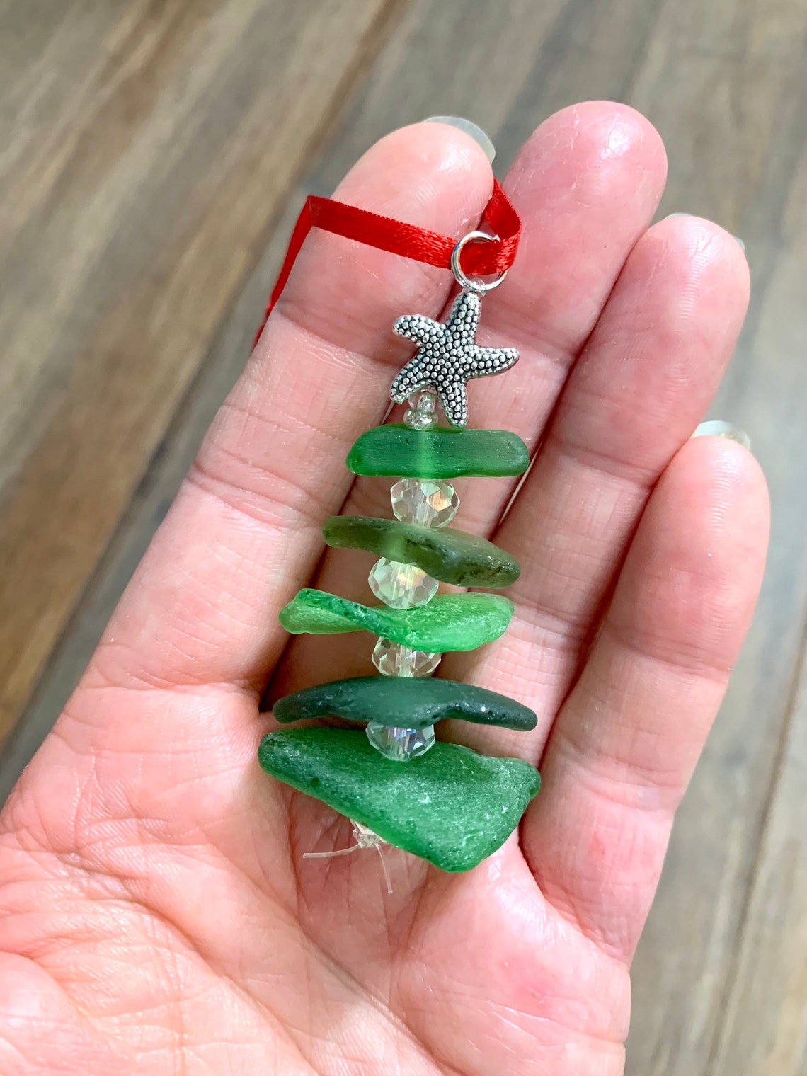 Sea Glass Christmas Tree Ornament Sea Glass Tree Seaglass Etsy
