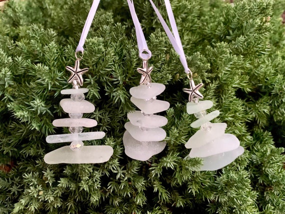 Sea Glass Christmas Tree Ornament, Ocean Christmas Tree Decorations, Sea  Crystal Glass Decor Crafts Pendants, Sea Glass Christmas Tree Hanging