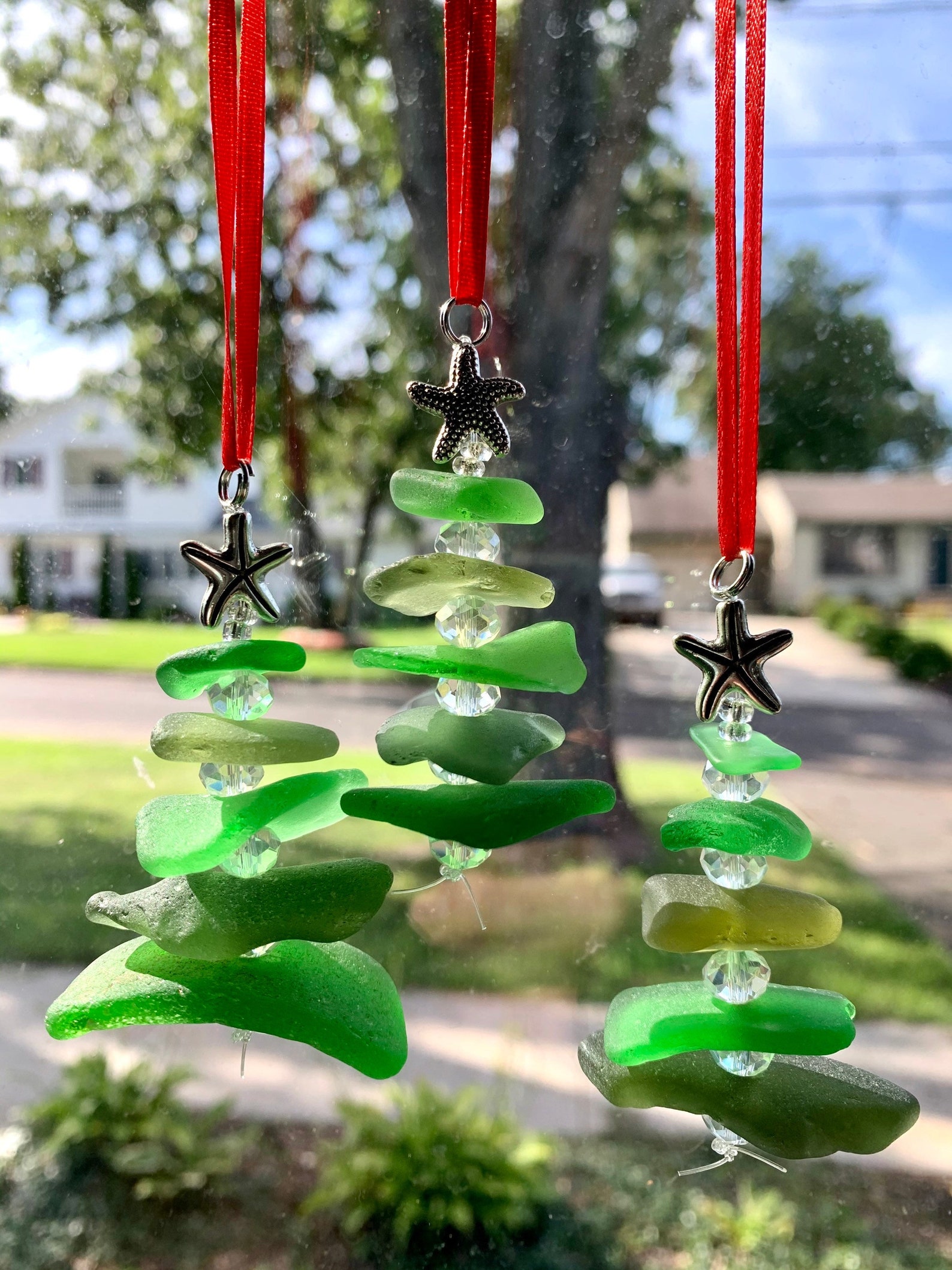 Sea Glass Christmas Tree Ornament Sea Glass Tree Seaglass Etsy