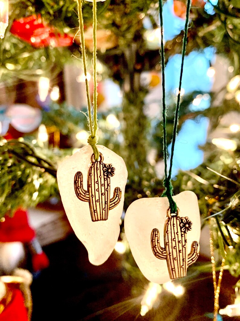 Cactus Ornament Seaglass Christmas Cactus Lovers Sea Glass Etsy UK
