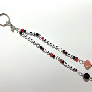 De mauvais présages / The Death Of Peace Of Mind / Porte-clés fait main avec breloques / Cadeau alternatif emo metalcore