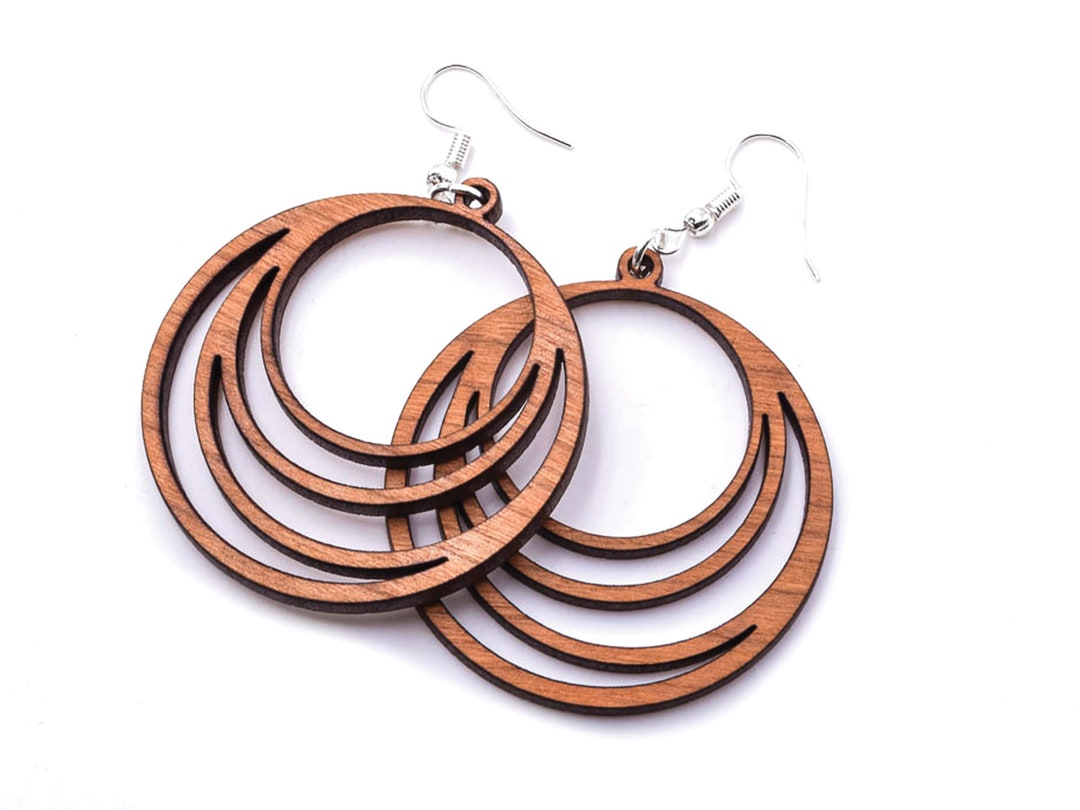Wood Hoop Earrings Etsy UK