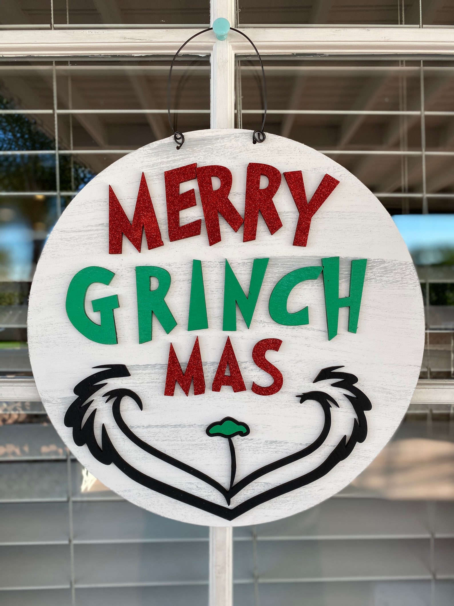 3D merry Grinch Mas Wood Door Hanger Etsy UK