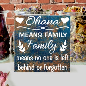 Wood Family Sign, Ohana Means Family,  Family Means No One Is Left Behind Or Forgotten, Ohana Quote. Ohana, Lilo and Stitch, Hawaiian Decor