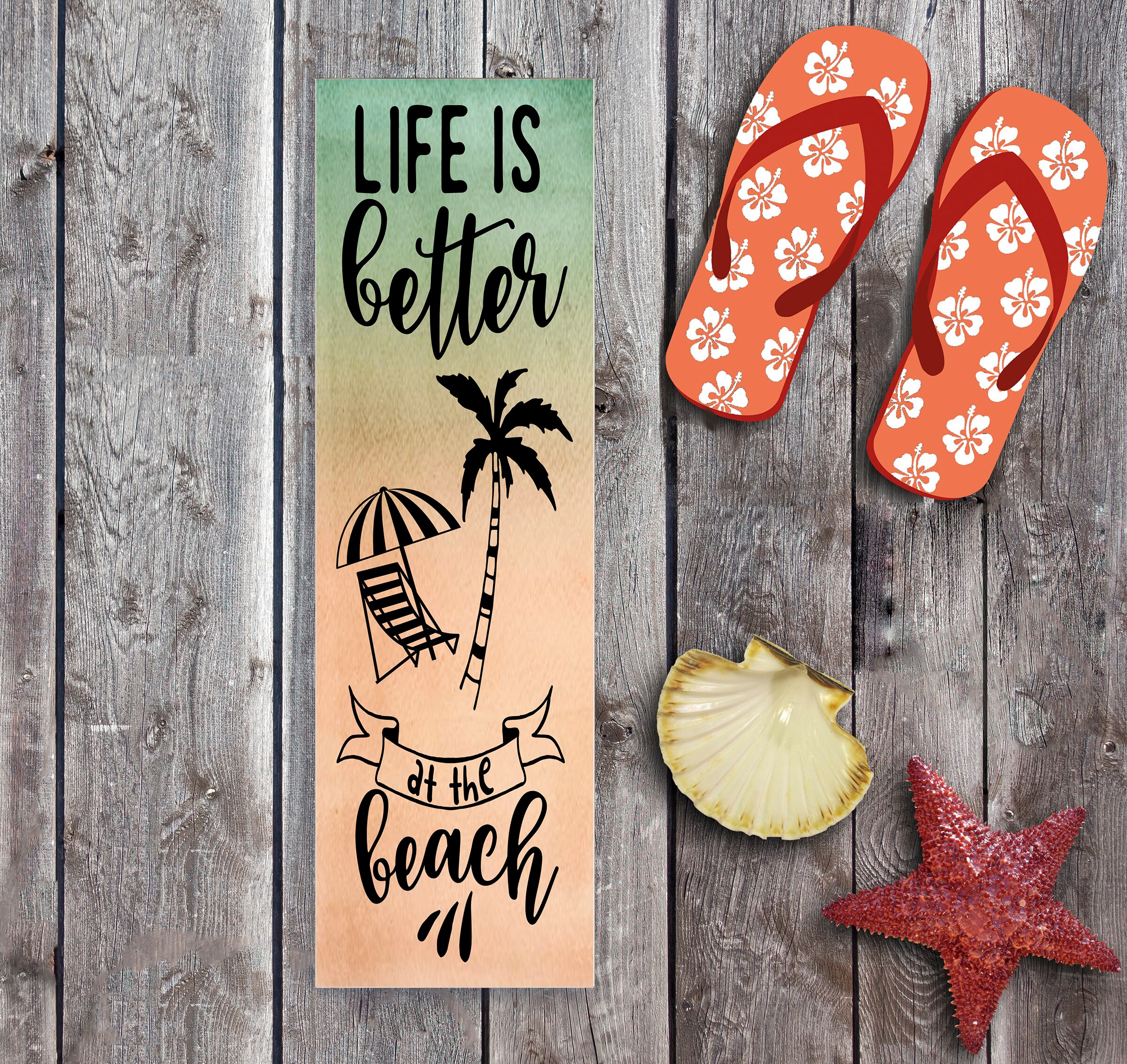 Wood Beach Sign Life is Better at the Beach Vertical Beach Etsy.de