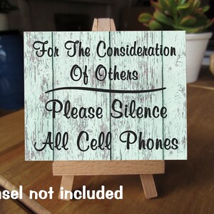Wood Office Sign, For The Consideration Of Others Please Silence All Cell Phones, Please Silence Phones, No Cell Phone Sign, Silence Phones