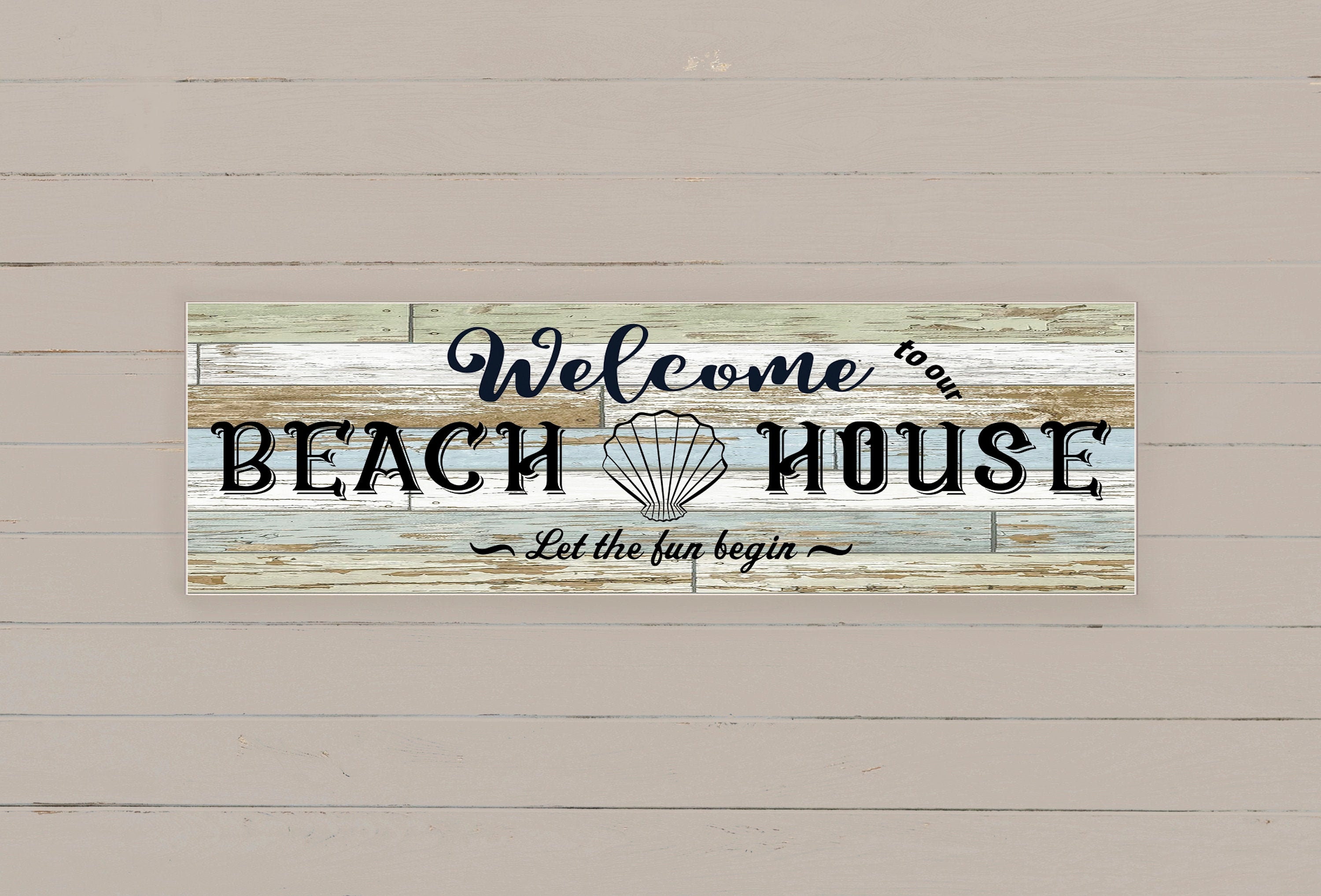 Wood Beach Sign to Our Beach House Let the Fun Etsy