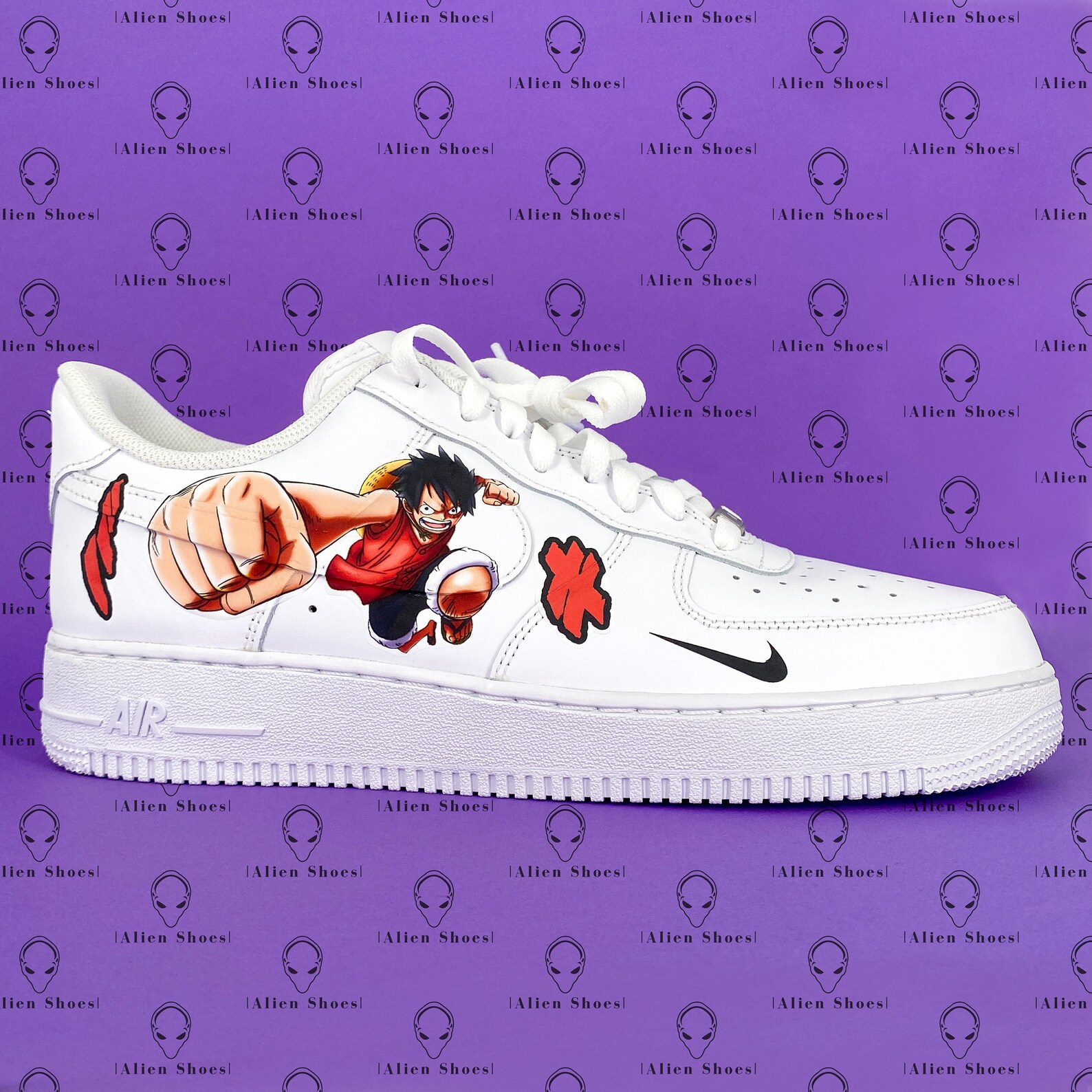 Nike AF1 Air Force 1 Custom One Piece Luffy Sneaker Etsy
