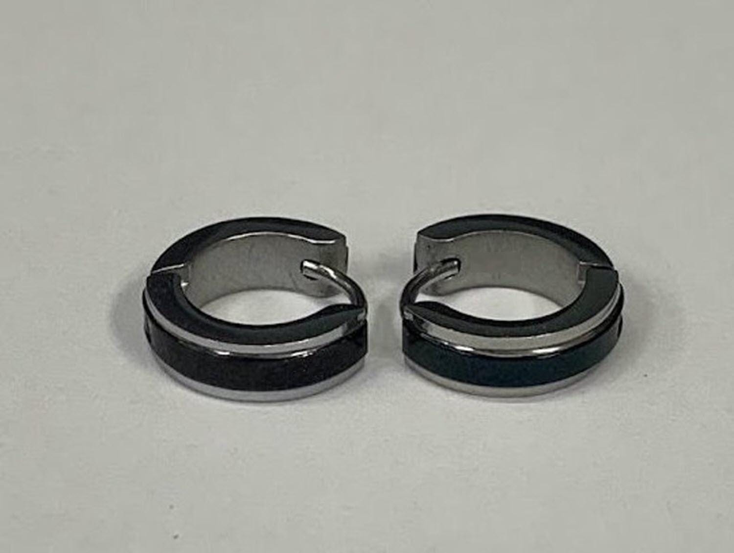 JewelryWe Huggie Hinged Hoop Earrings For Men & Women - Hypoallergenic Two-Tone Hoops