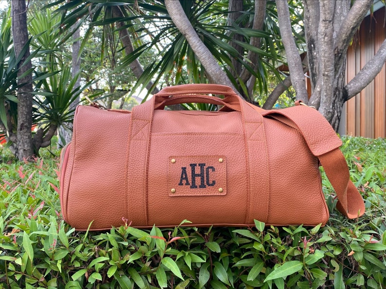 Full Grain Leather Duffle Bag Leather Travel Bag Leather Etsy