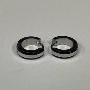 Two Tone Hoop Earrings, Minimalist Men&#39;s Hoop Earrings, Unique Men&#39;s Earrings, Huggie Hoop Earrings, Men&#39;s Jewelry
