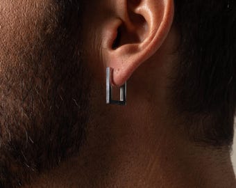 アクセサリー quip queint square hoop pierce Checkered Charm Hoops – Get Pierced Co.