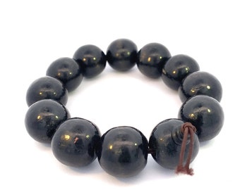 Black Onyx Bead Bracelet for Men, 19mm Men's beaded bracelet, Gift for Him, Protection Bracelet, Meditation Bracelet