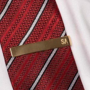 Plain Gold Men&#39;s Tie Clip, Sterling Silver Tie Bar, Classic & Stylish Gift for Him, Groomsmen Gift, Gift for Husband, Men&#39;s Jewelry