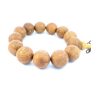 Wooden Beaded Bracelet for Men&#39;s, 17.5mm Wenge Wood Beaded Stretch Bracelet, Gemstone Beaded Bracelet, Stretch Bracelet, Gift for Him